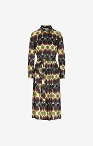 Sukienka midi w nadruk